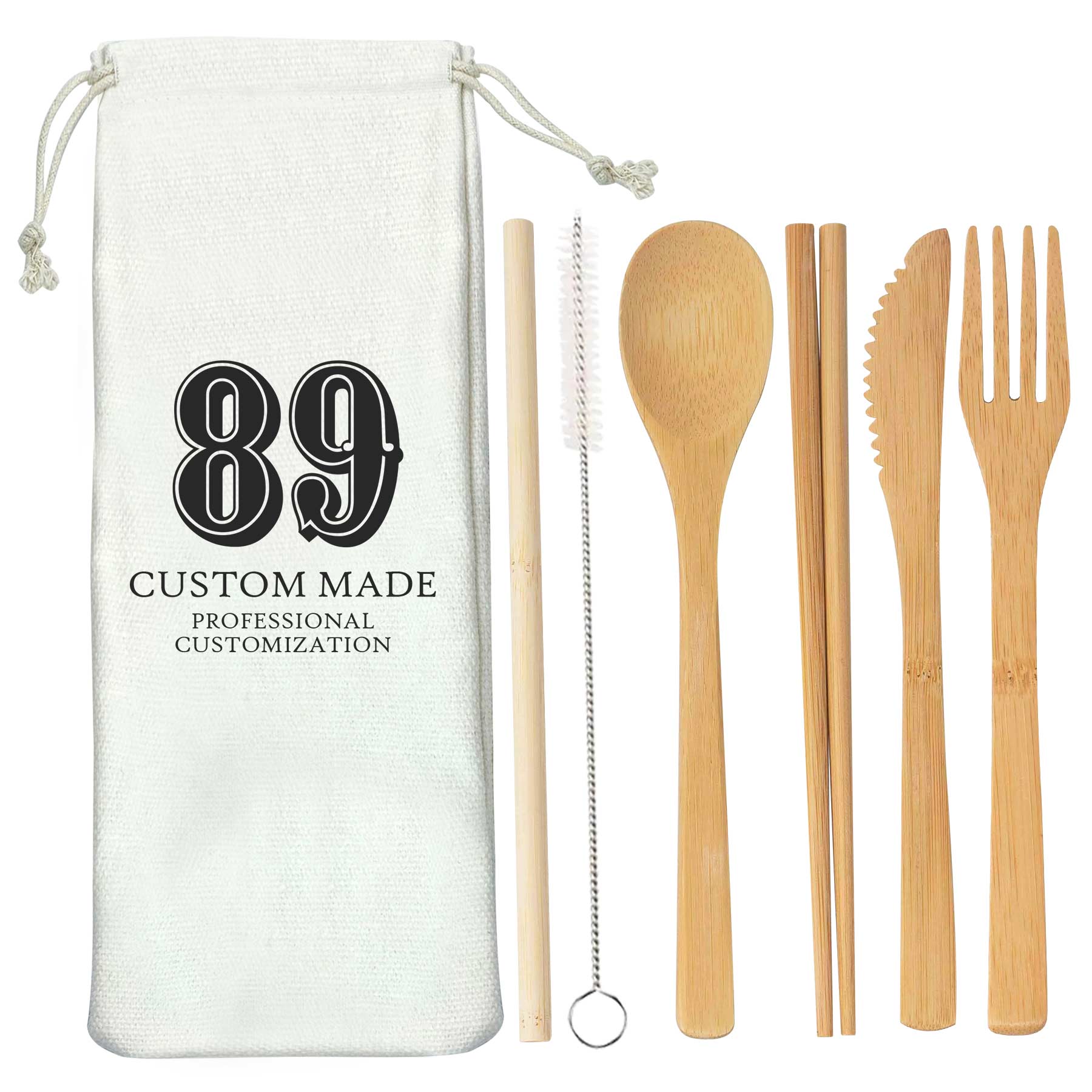6 Piece Bamboo Travel Cutlery Set 2