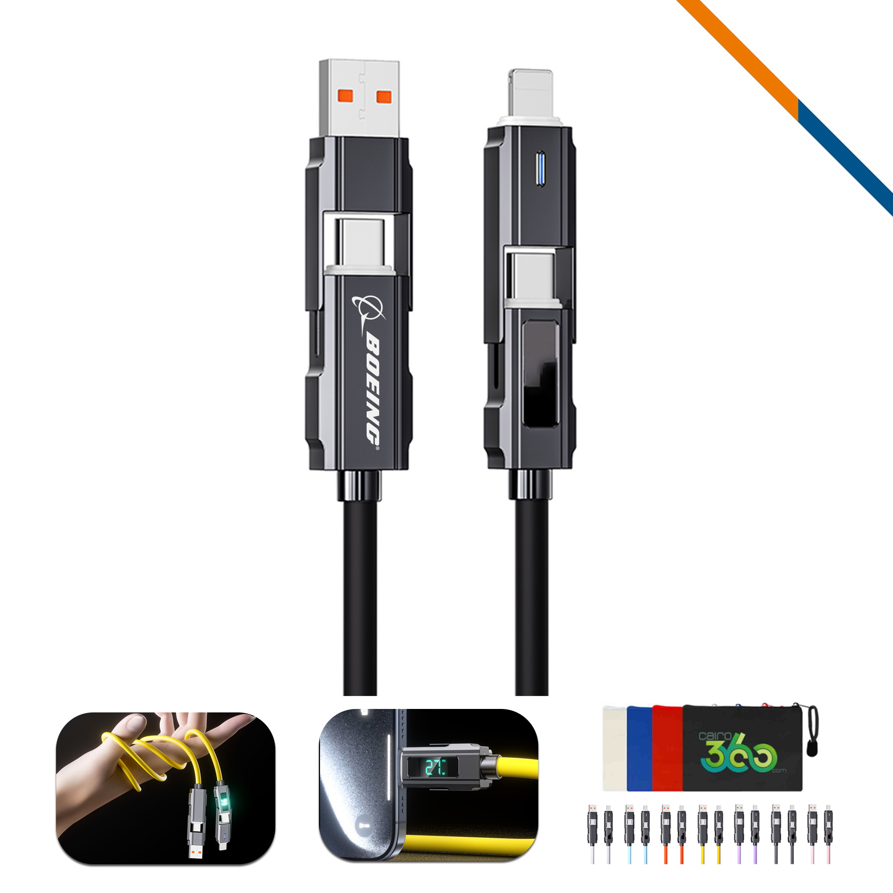 VoltFlow 4in1 Fast Charging Data Transfer Cable 1