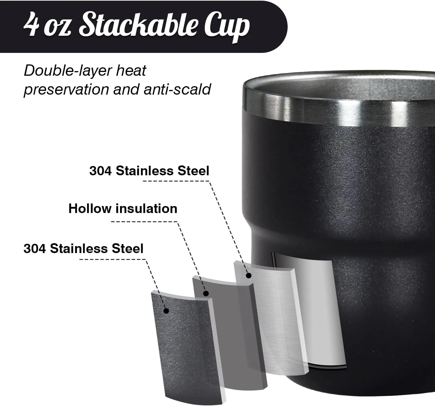 4oz Stackable Vacuum Insulated Espressp Coffee Cup 5