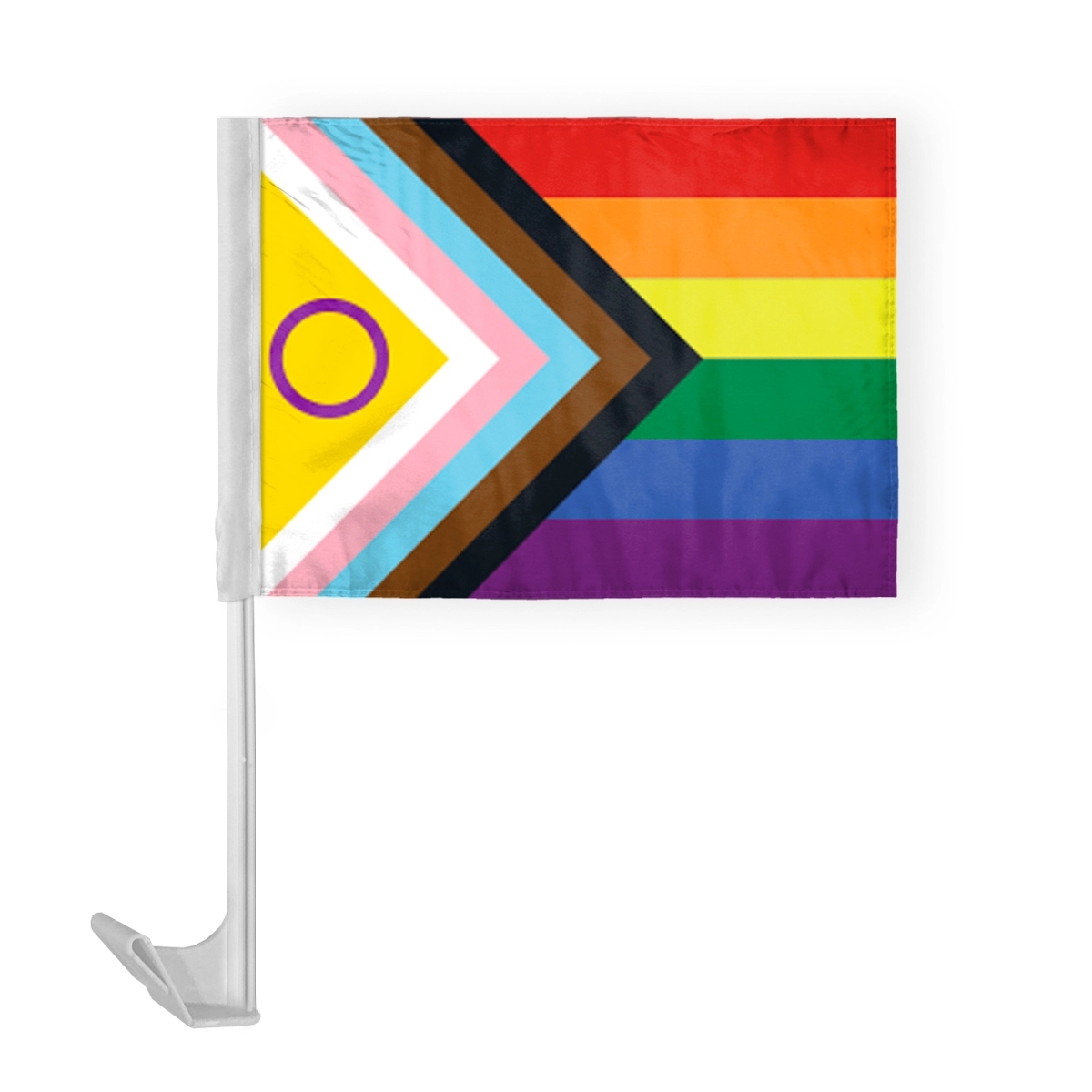 12 " x 16 " ePoly Intersex Progressive Pride Economy CarFlag 1