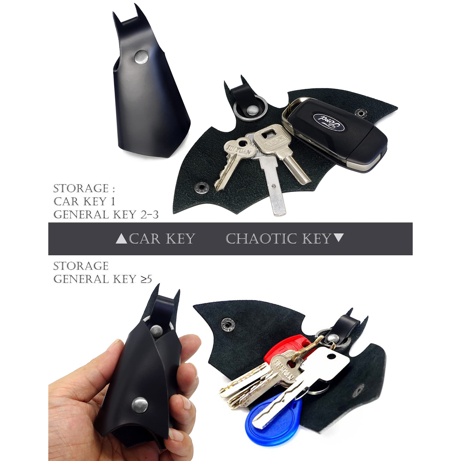 KeyChain Leather Bat for men Car key fob case 5