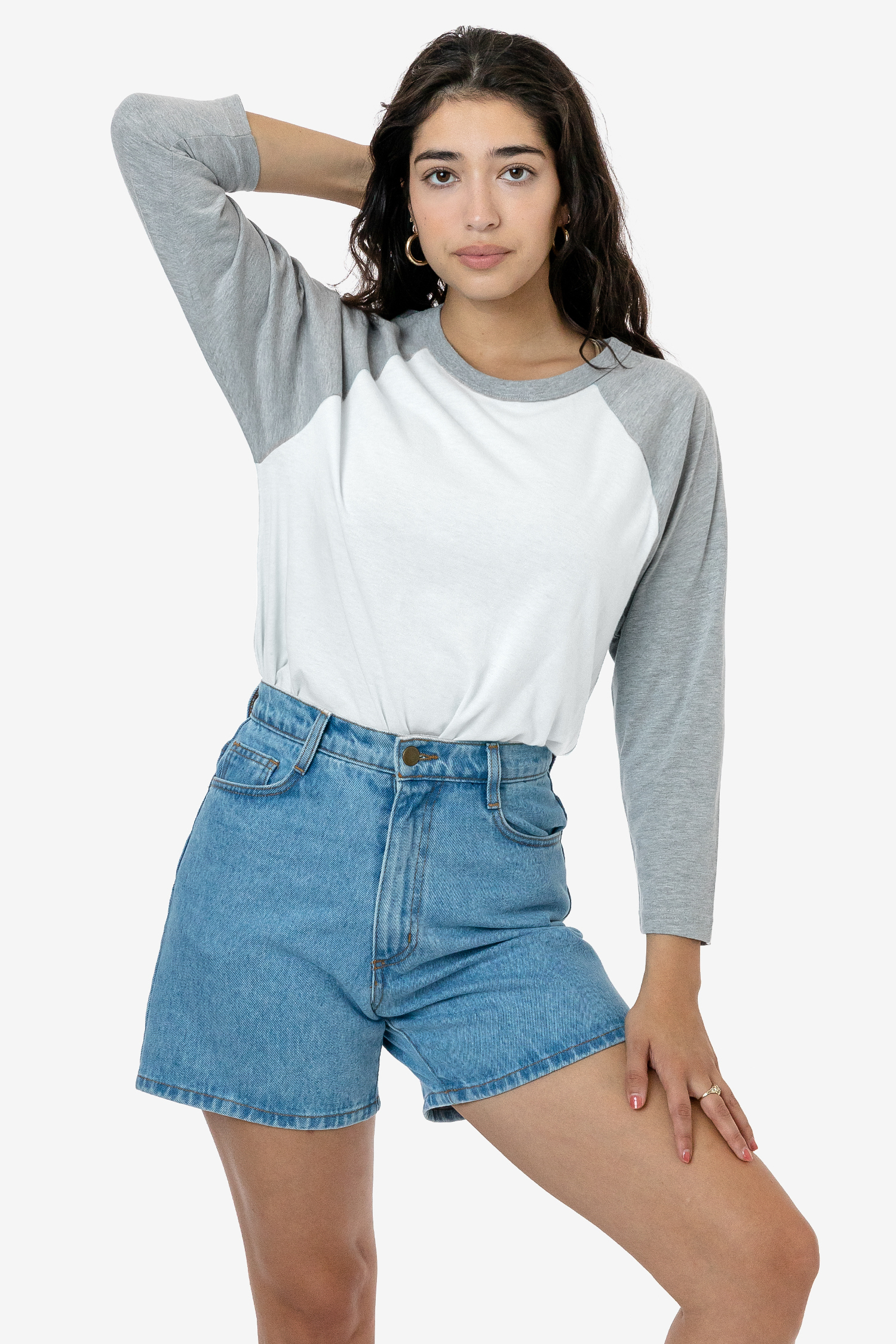 3.8 OZ POLY COTTON 3/4 SLEEVES RAGLAN 12