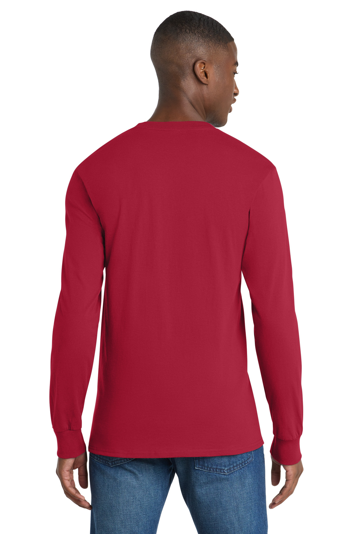 Port & Co Long Sleeve Essential Pocket Tee. PC61LSP 75