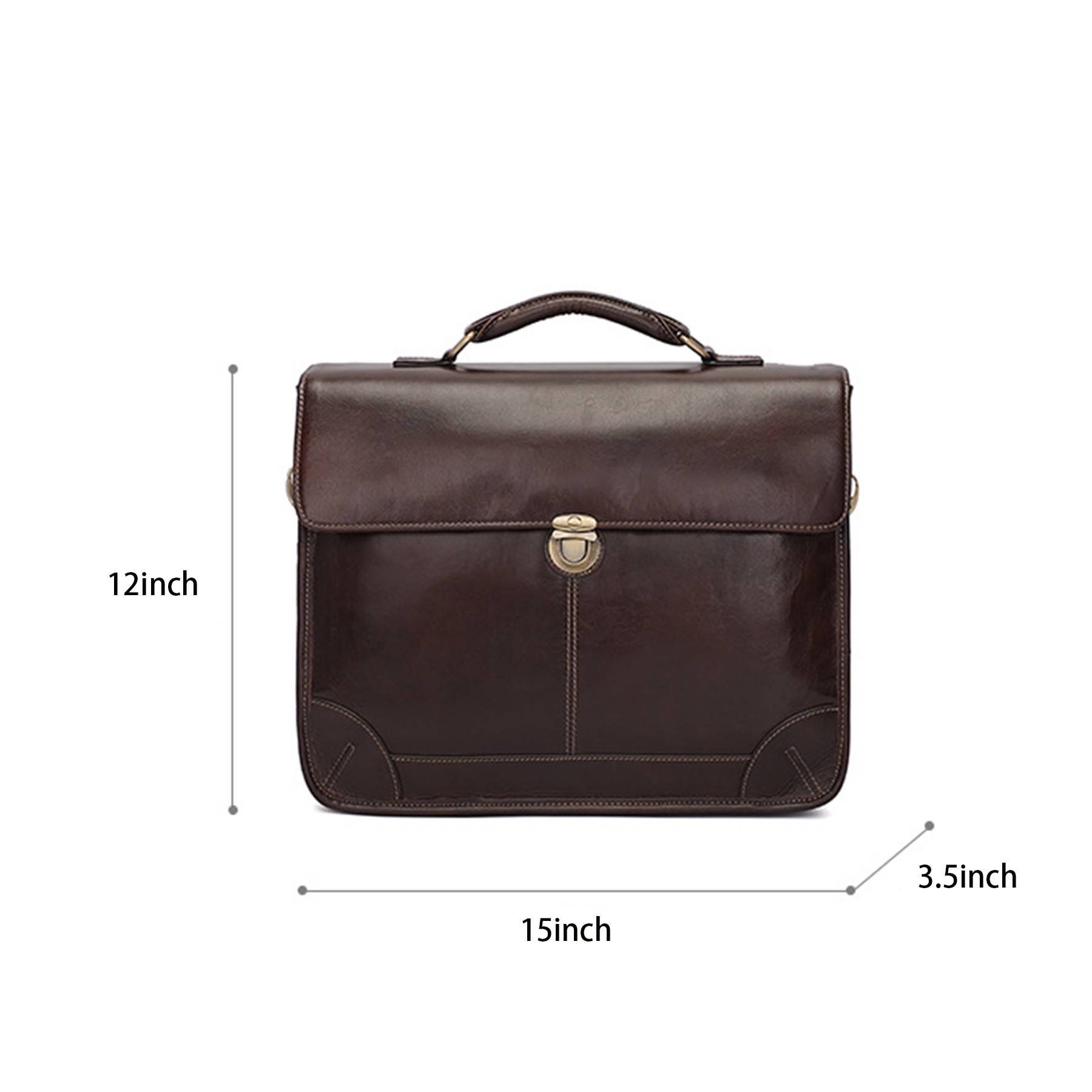 Genuine Leather Briefcase for Men 15.6 Inch Laptop Messenger 2