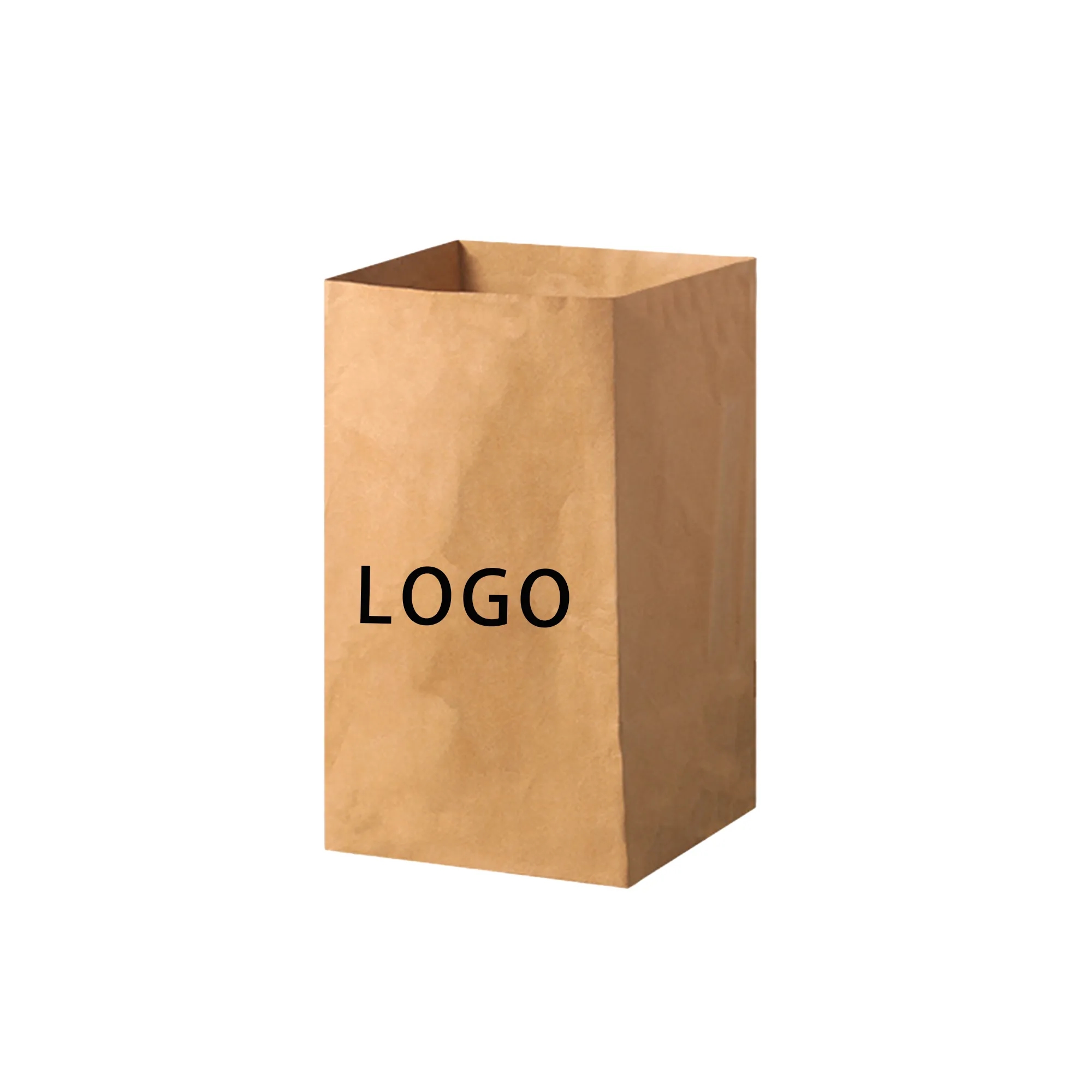 MOQ 100 Customizable Washable Kraft Paper Storage Bags 2
