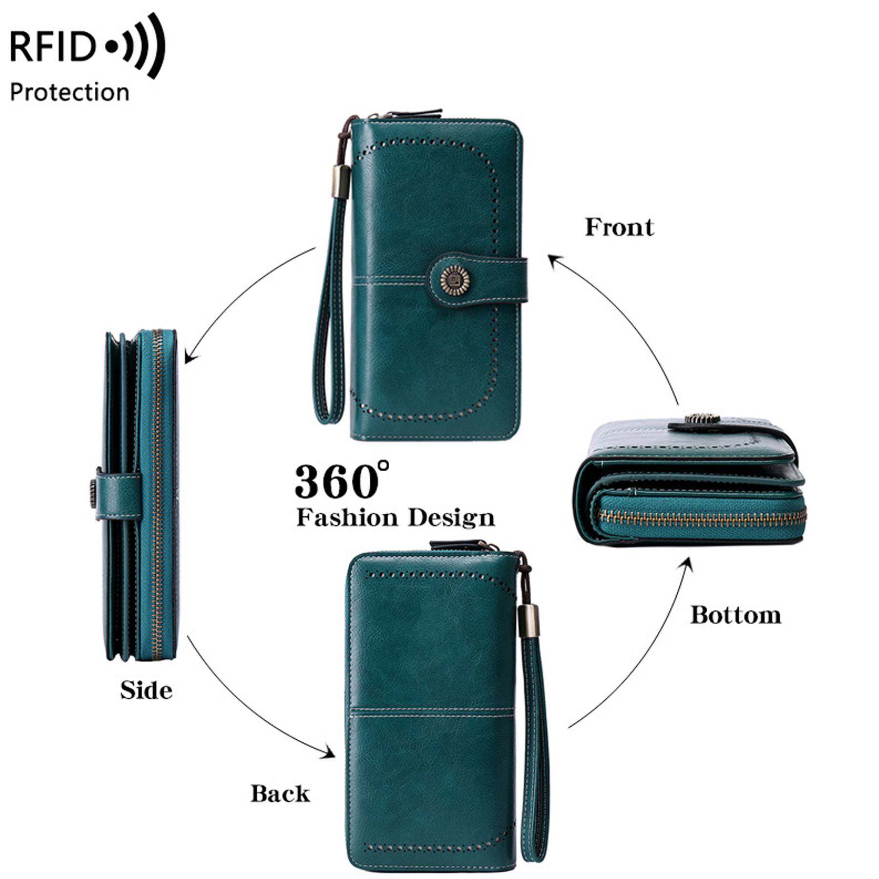 PU Leather Triple Fold Women's Wallet Card Bag 2