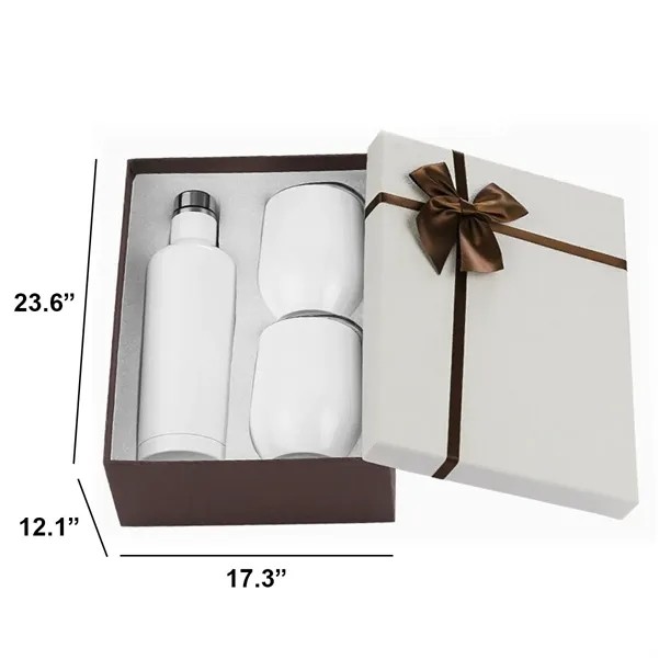 Luxury Stainless Steel Wine Gift Set 17oz. Bottle 12oz. Mugs 3