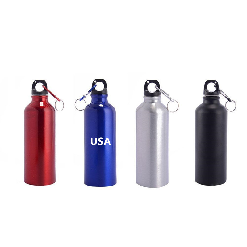 400ML Aluminum Bottle with Carabiner, custom water bottle with logo imprint 2