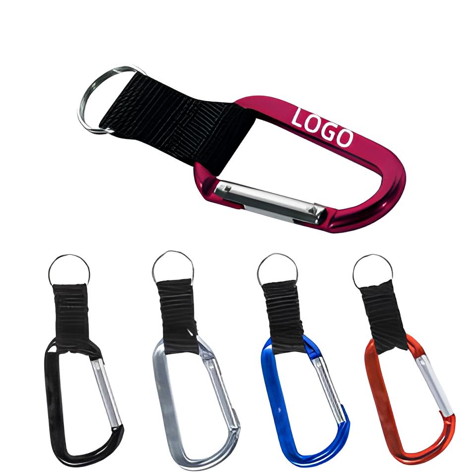 Carabiner W/ Split Key Ring & Strap 2