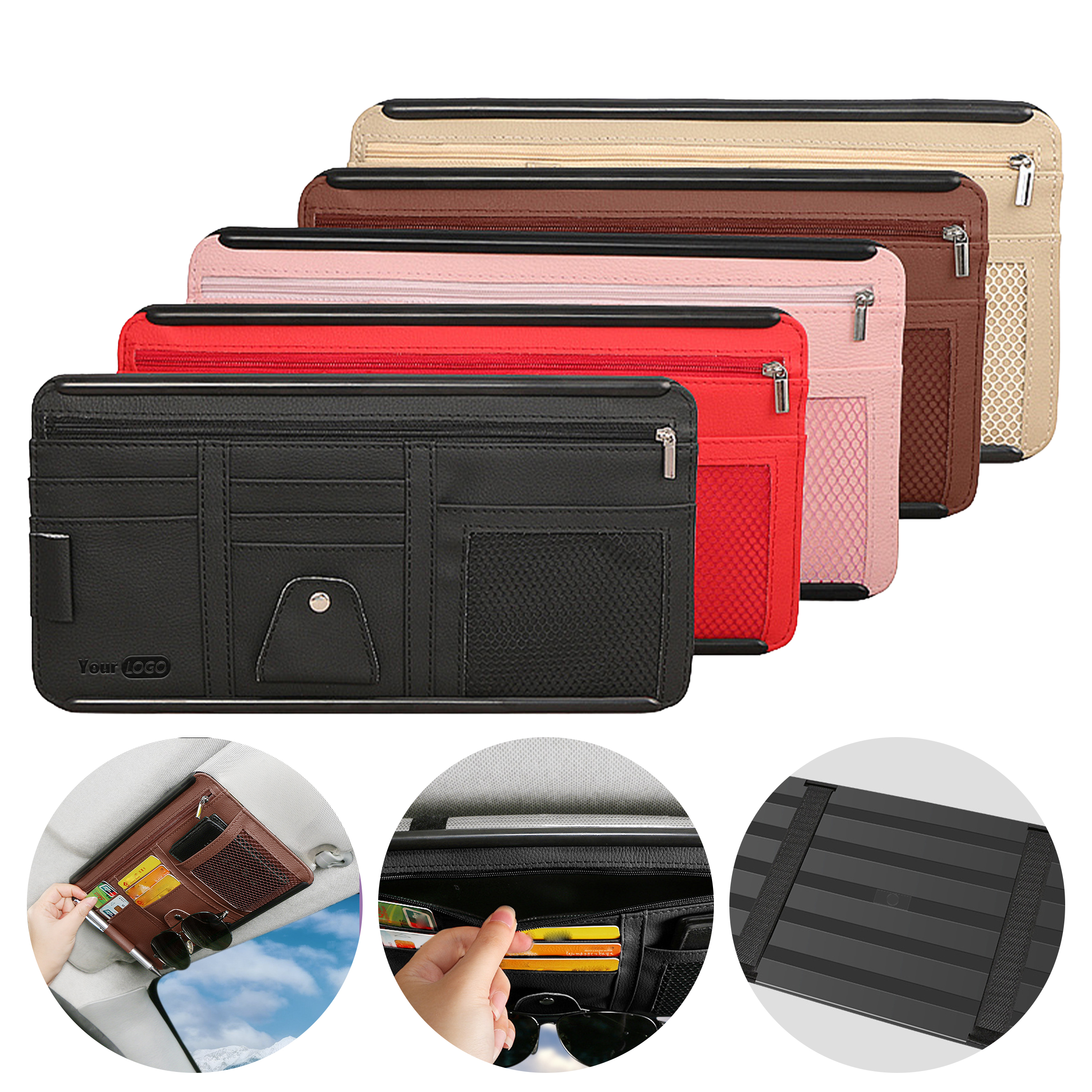 Pu Car Sunshade Storage Card Bag 3