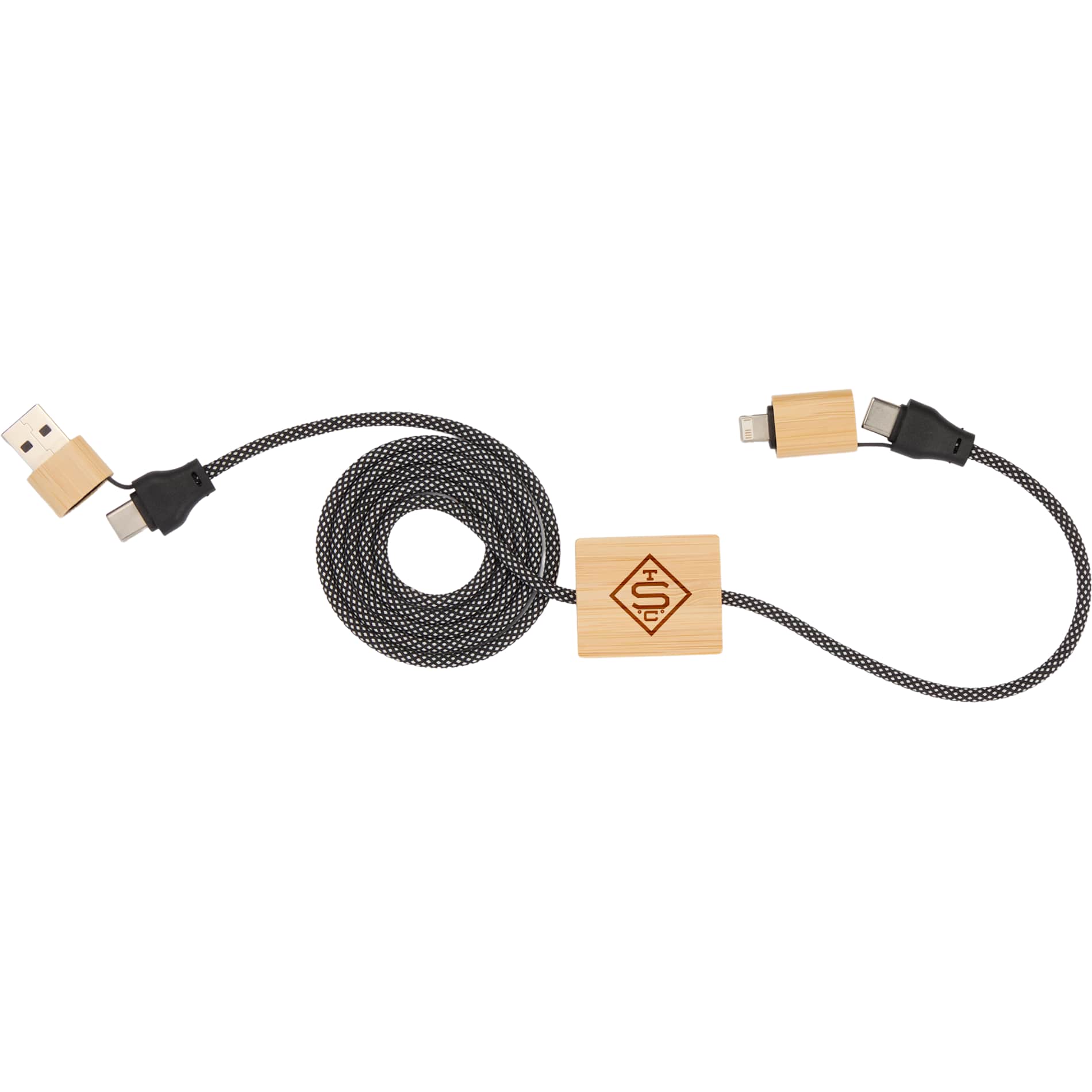 FSC® 100% Bamboo 5-in-1 100W Laptop Charging Cable