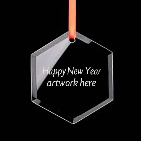 Hexagon Shaped Glass Ornaments -3x3.5 3