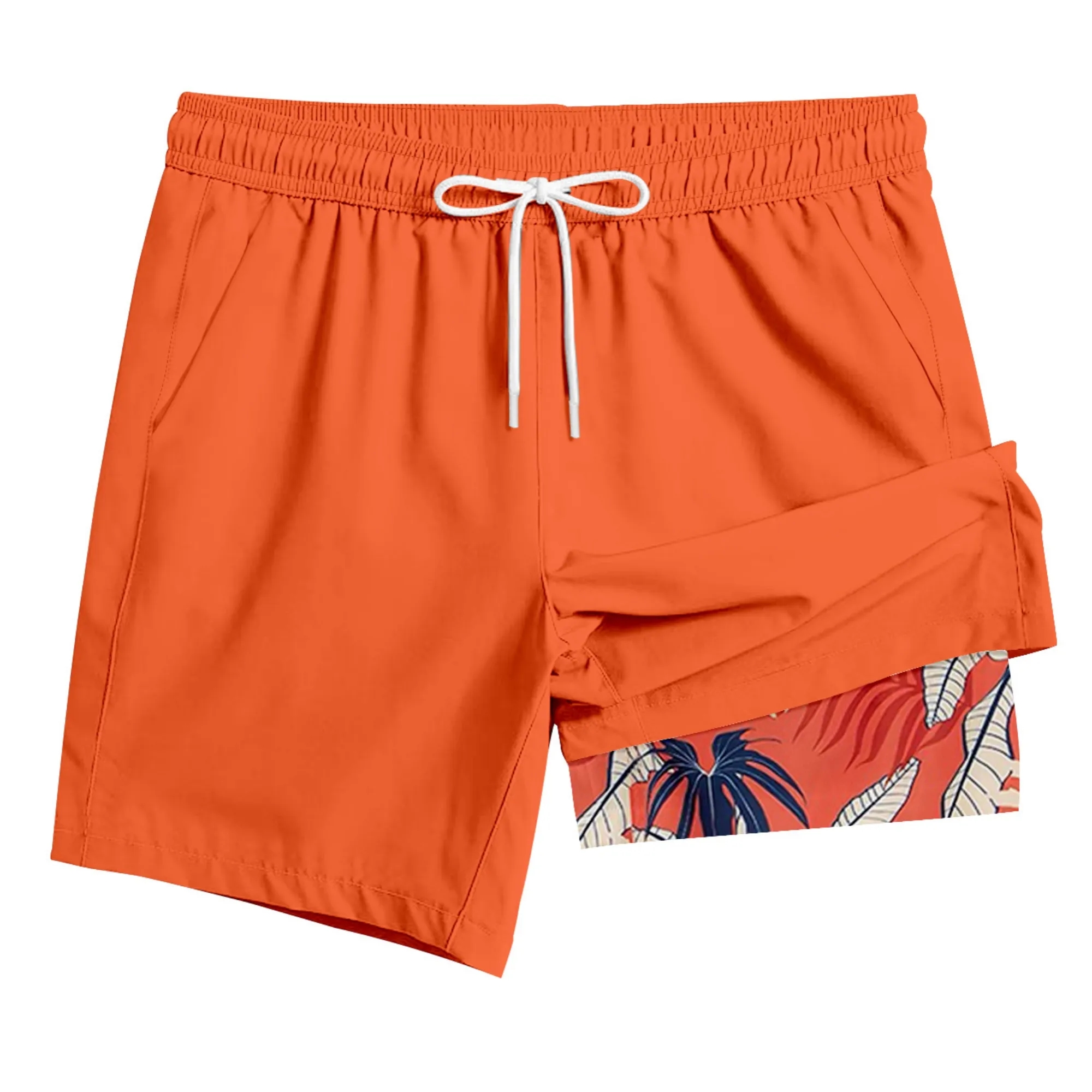 2-In-1 Tropical Print Beach Shorts 7