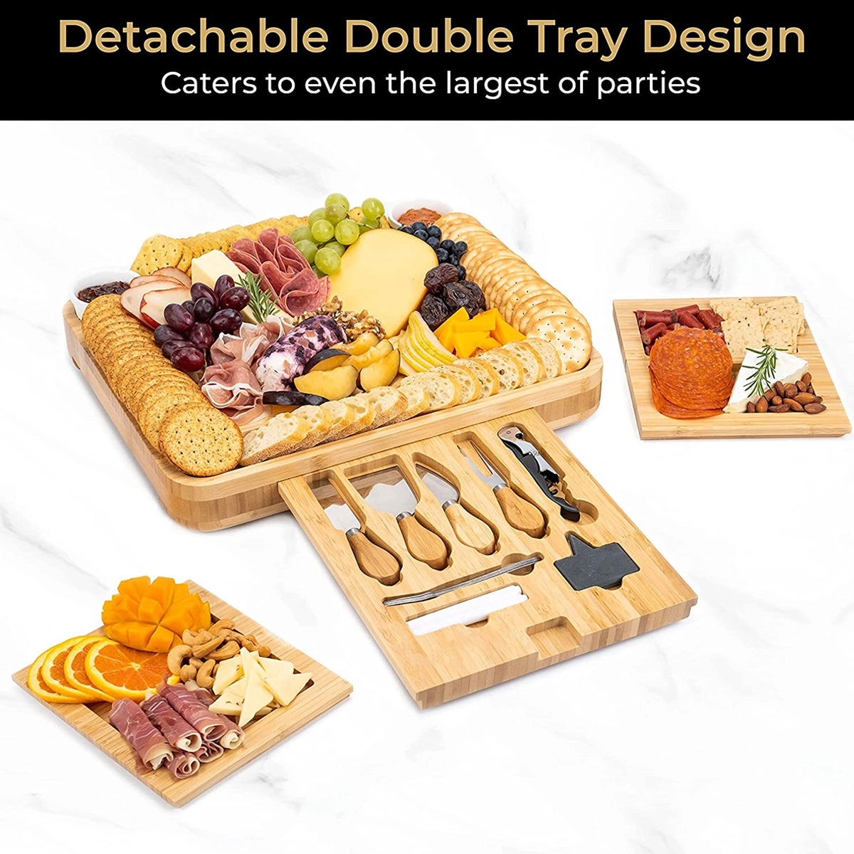Bamboo Cheese Board Set 4