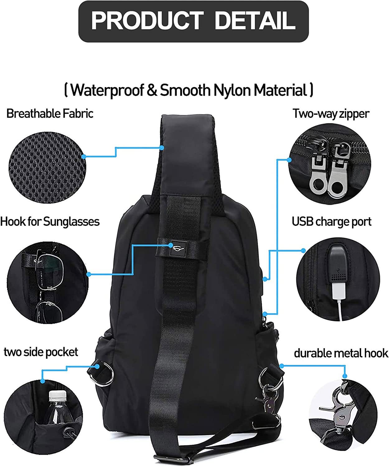 Lightweight Travel Portable Storage Chest Bags with USB 2