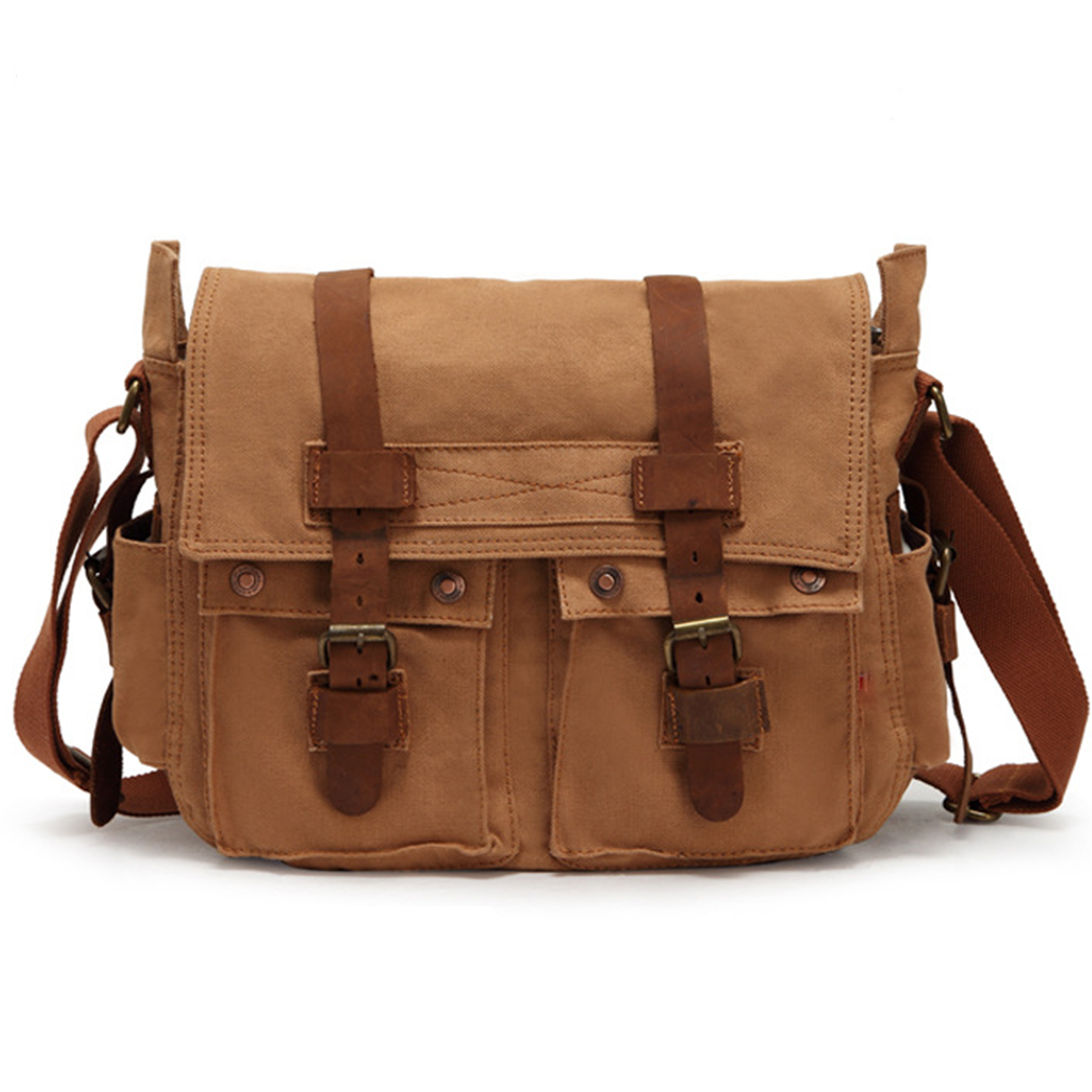 Leather Canvas Shoulder Bag 5