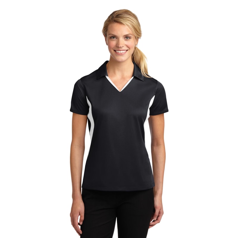 Sport-Tek Women's Side Blocked Micropique Sport-Wick Polo. 10