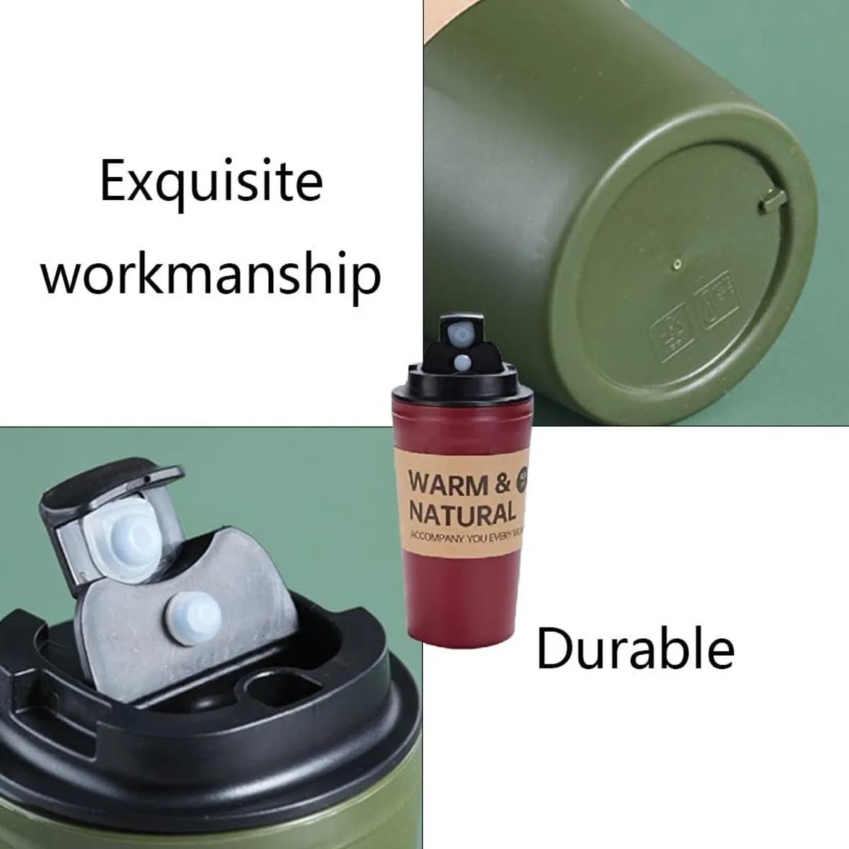 Portable Leak-Proof Clamshell Reusable Travel Coffee Mug 1