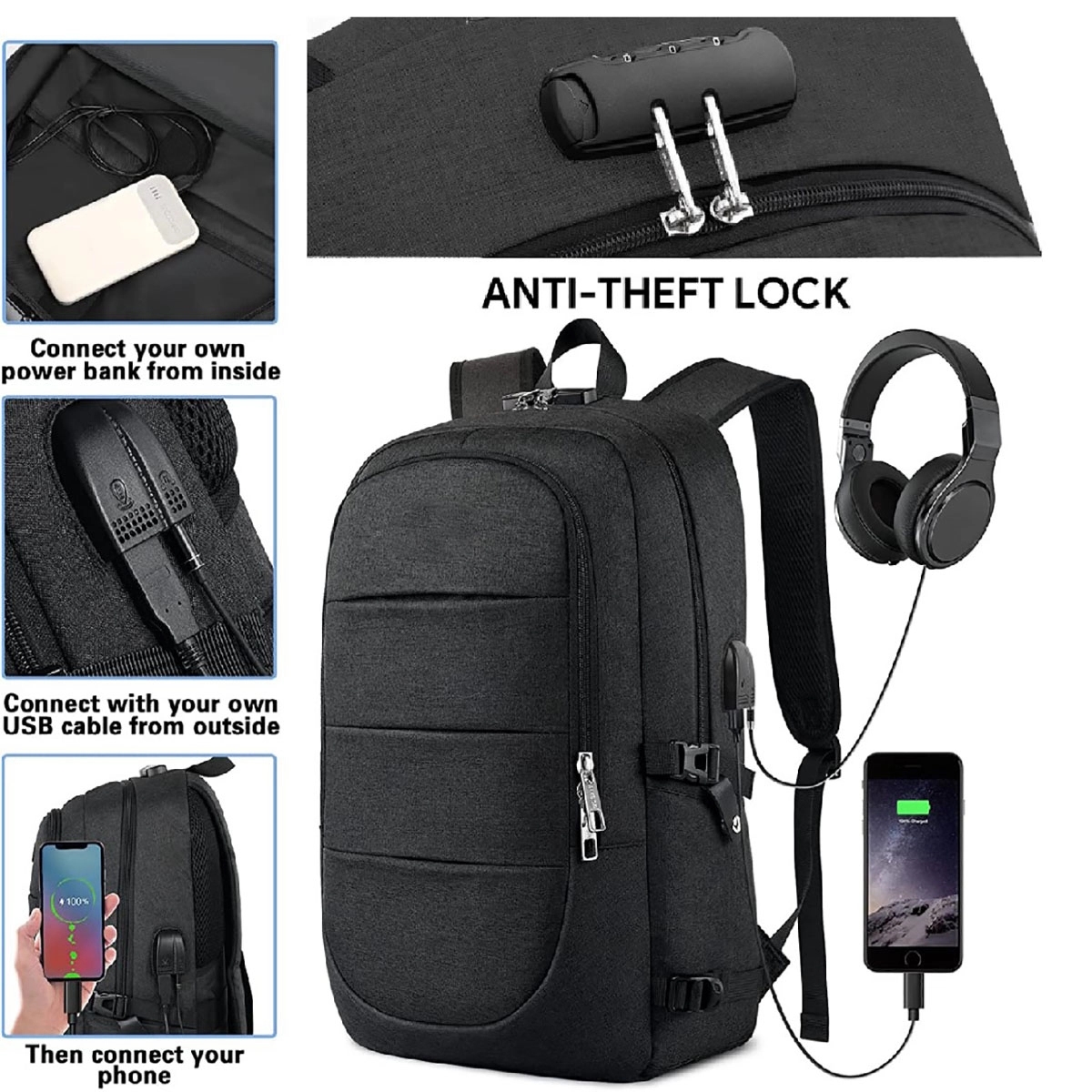 Travel Laptop Backpack 17.3Inch Anti Theft 2