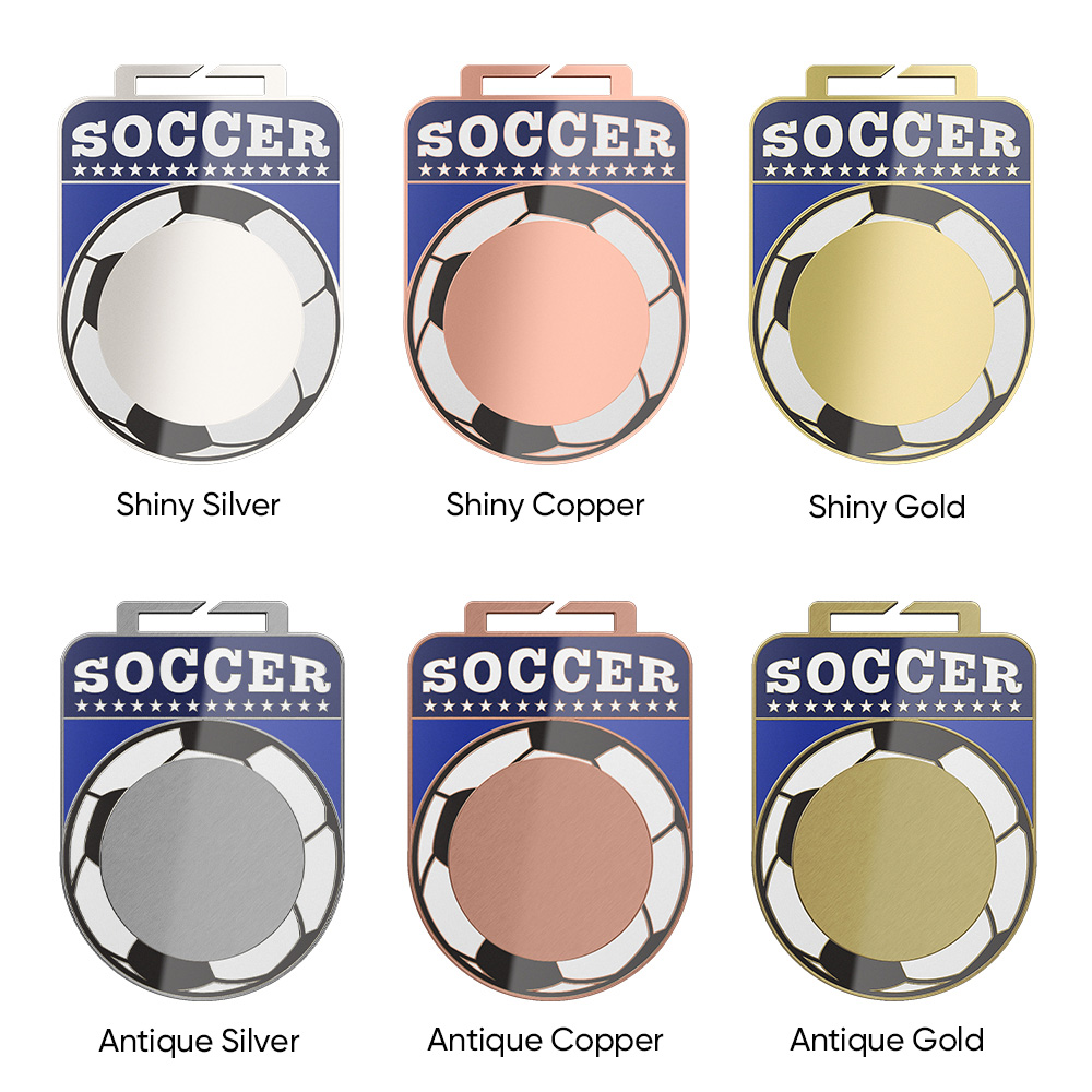 2" UV Printed Soccer Medals 4