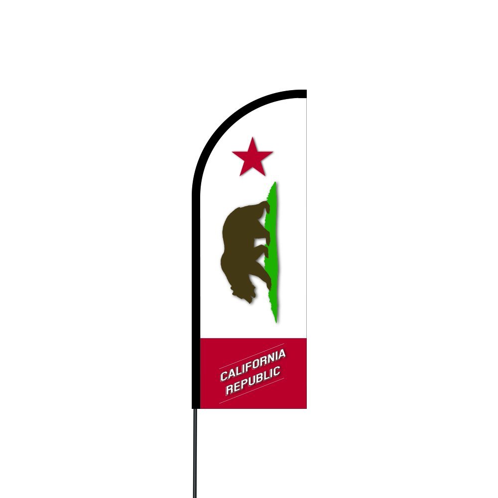 California Republic 2 Flag Kit 14' Feet Feather Flag Sign Outdoor Banner 2