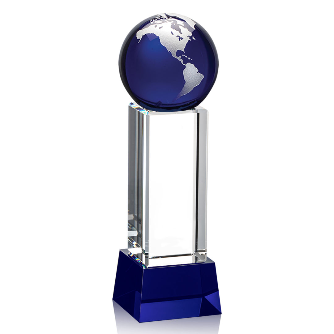 Luz Globe Award on Base - Blue/Silver 4
