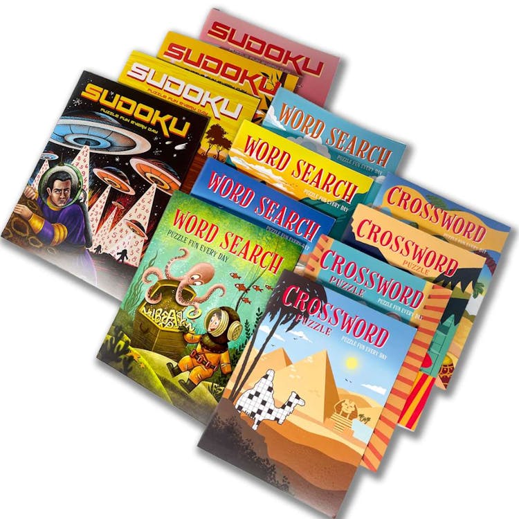 Large Print Word Search Crossword & Sudoku Books - Assorted Titles 1
