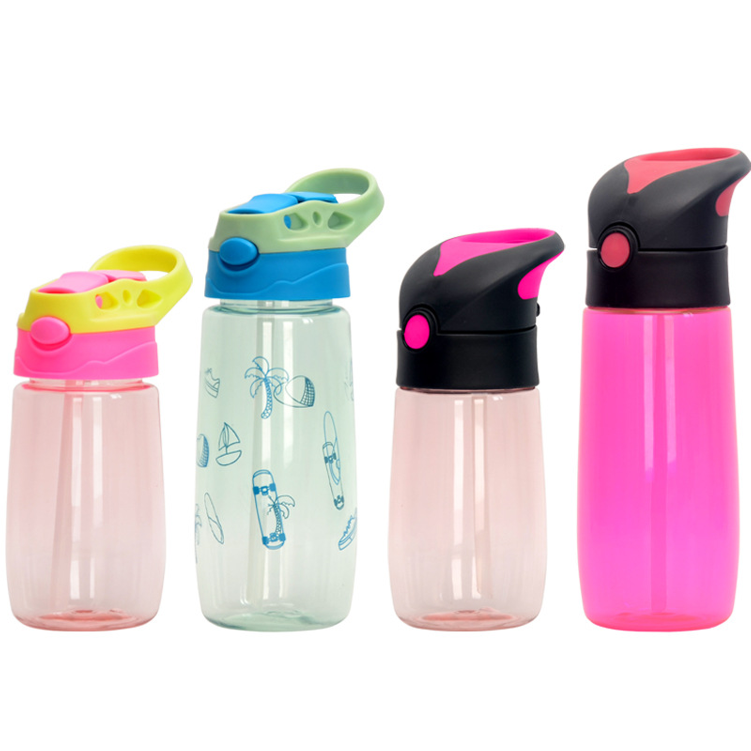 12.5/17.5 oz Easy-Flip Lid Kids' Plastic Straw Water Bottle 4