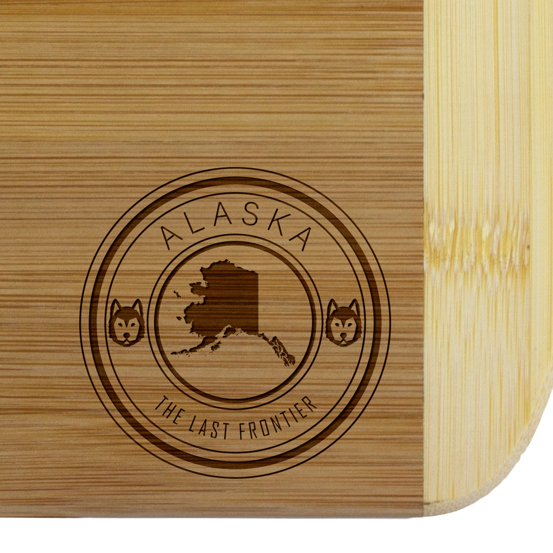 Alaska State Stamp 2-Tone 11" Cutting Board 2