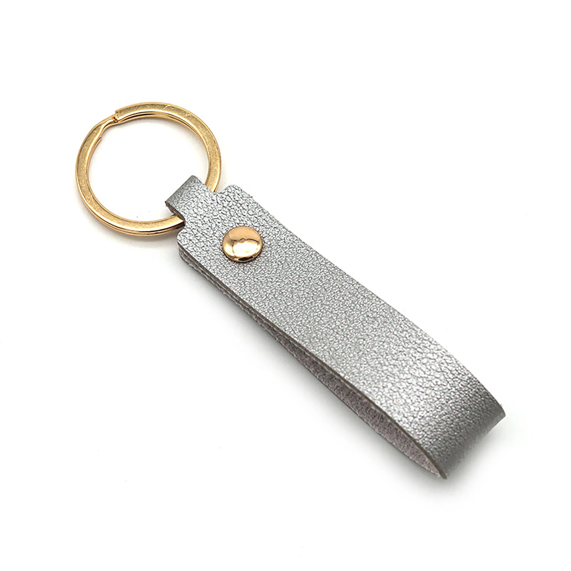 Classic Leather Keychain with Metal Ring and Custom Logo 10