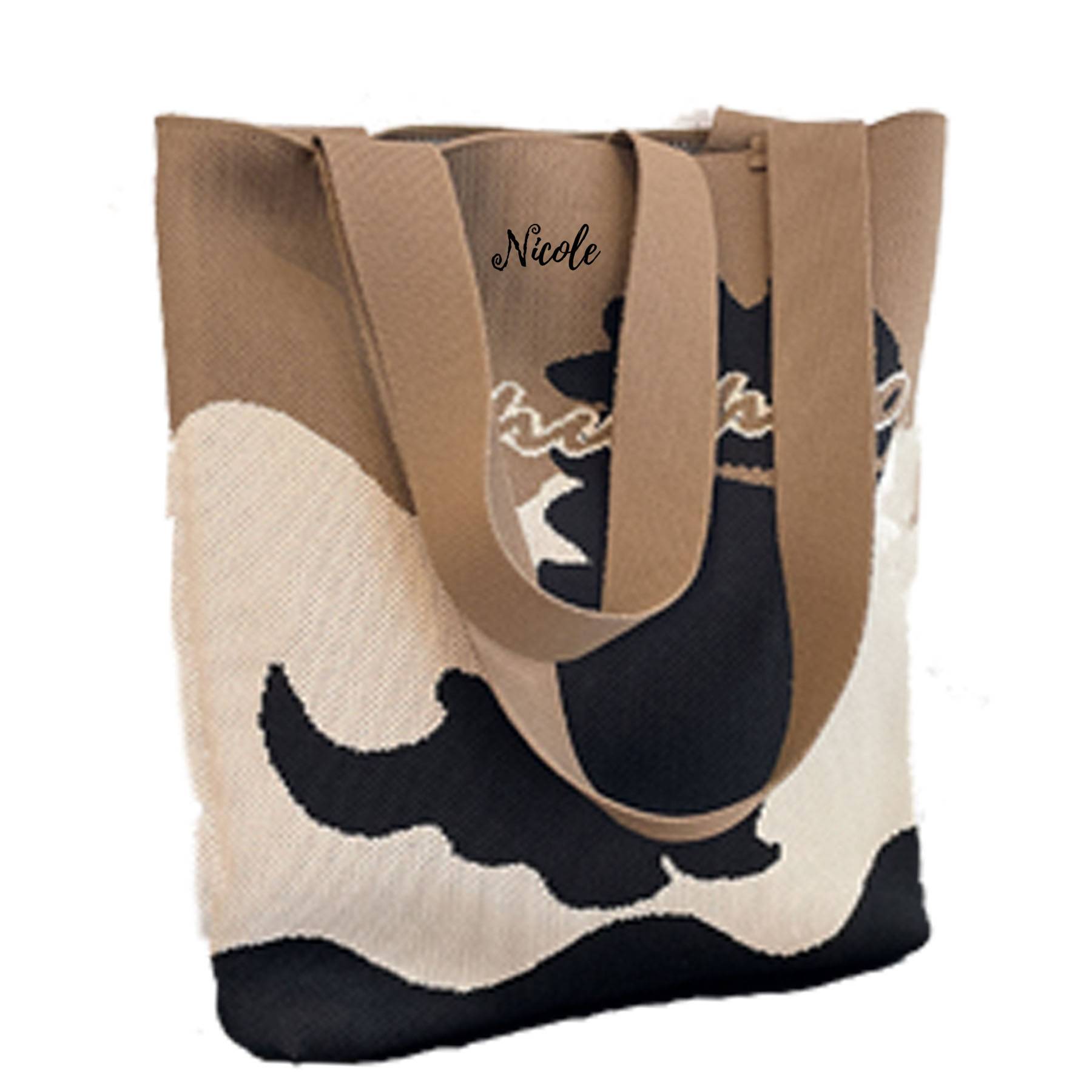 Large Capacity Beach Knitted Shoulder Tote Bag, custom tote bag with logo imprint 5