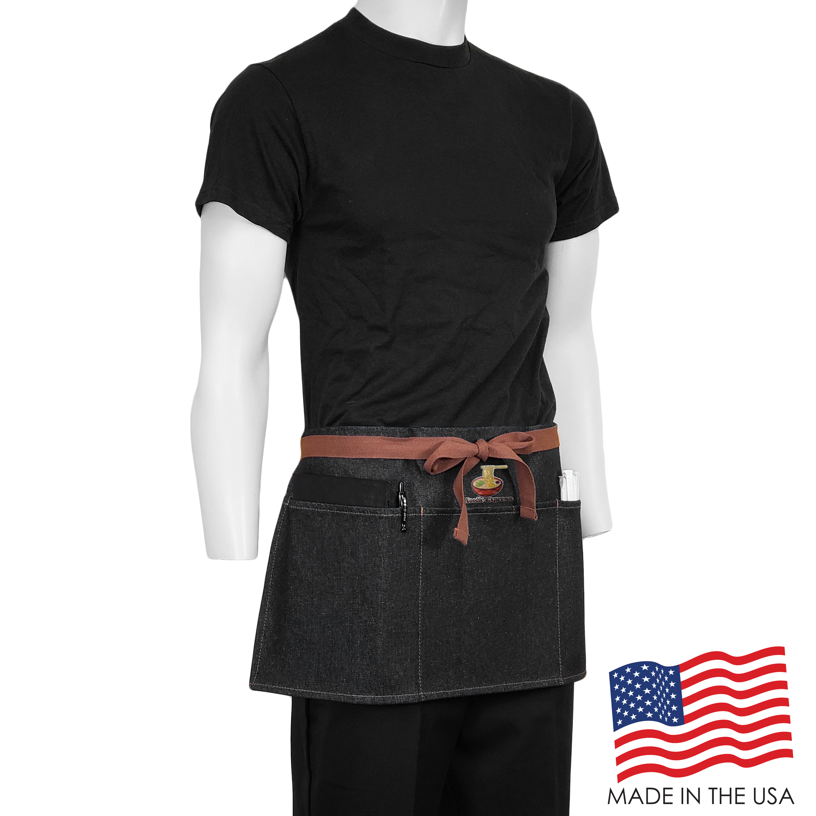 24 in. x 12 in. Denim Waist Apron with Pockets (Embroidery Logo) 4
