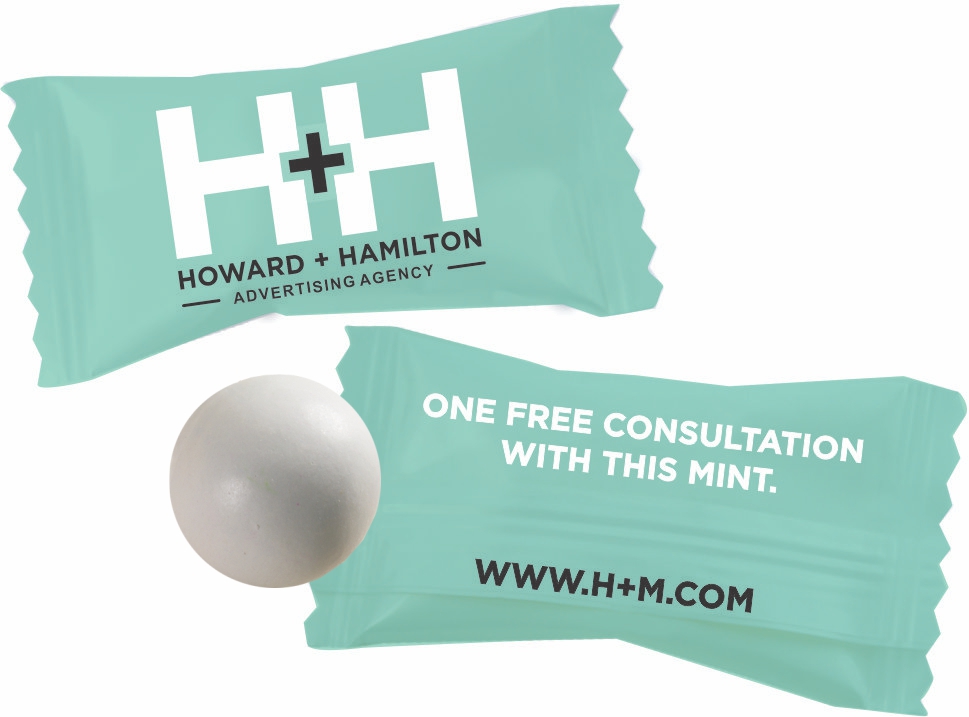 Pastel Chocolate Mints In A White Candy Shell - Custom Wrapper 2