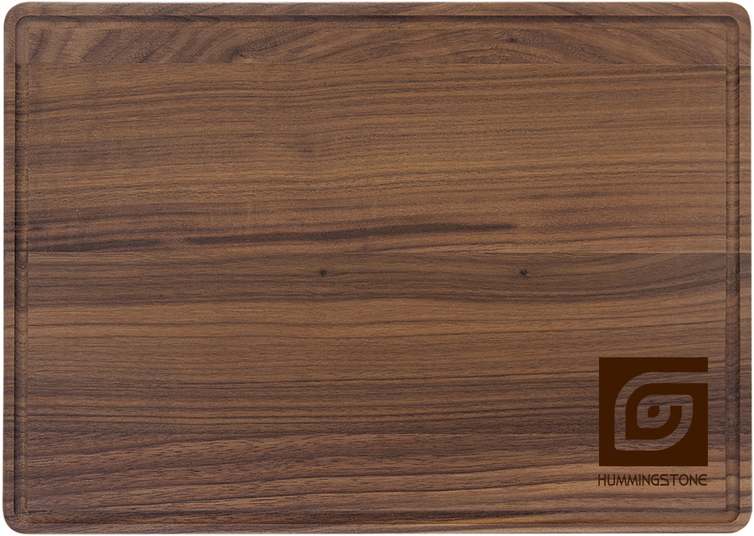 13 3/4" x 9 3/4" Walnut Cutting Board with Drip Ring