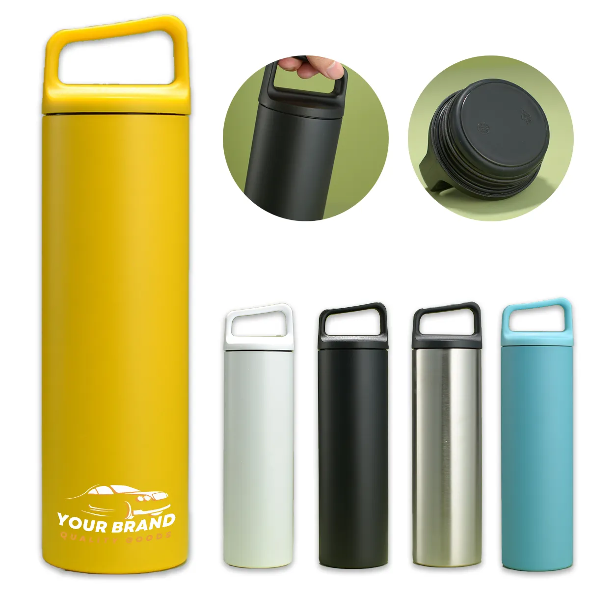 600ml Casual Thermos Cup With Portable Straight 1