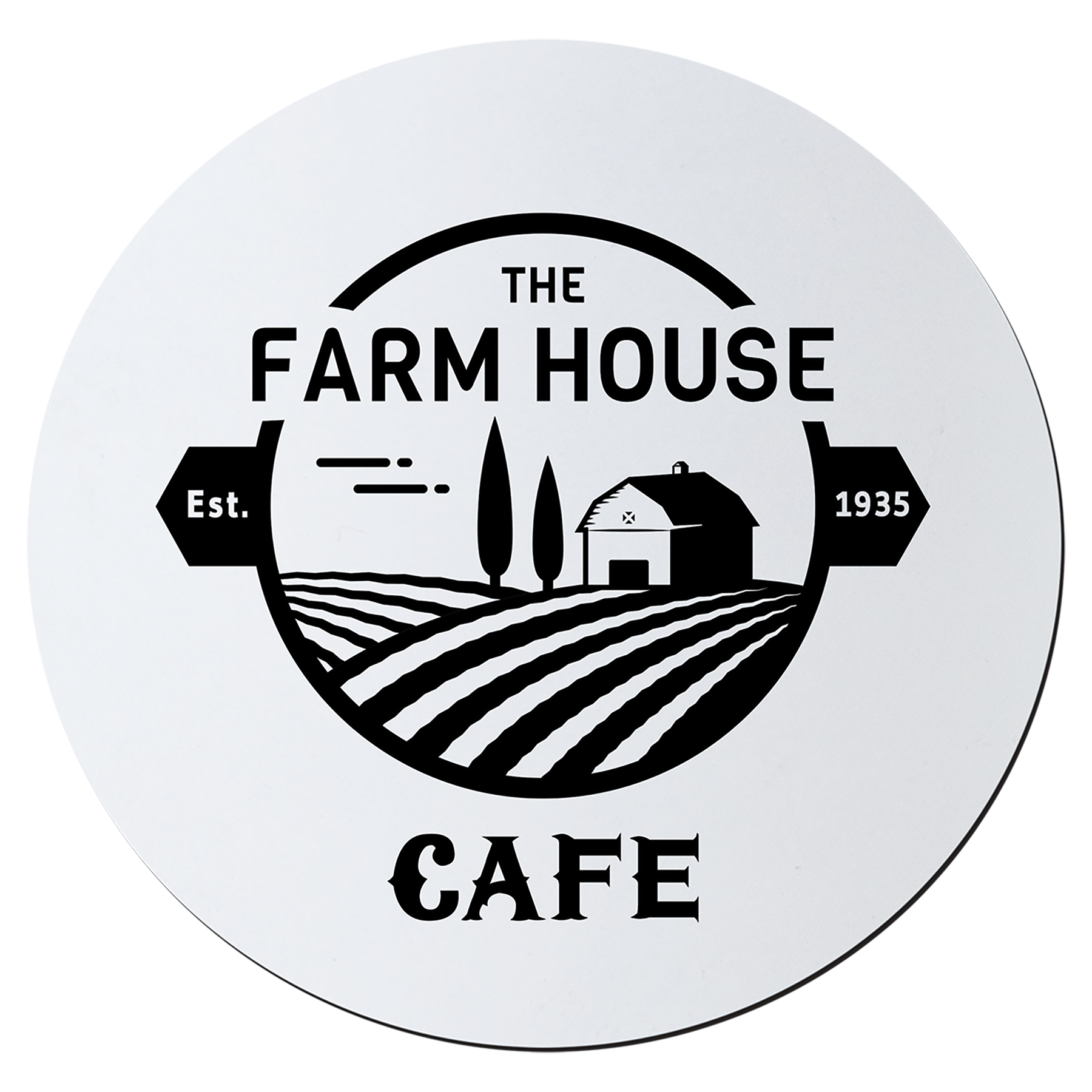 3 3/4" Round White/Black Silicone Coaster 2