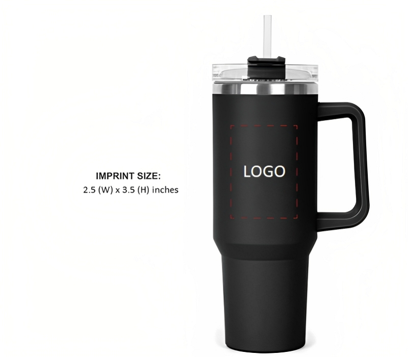 Stainless Steel Tumbler with Handle and Straw, 40 oz. 9
