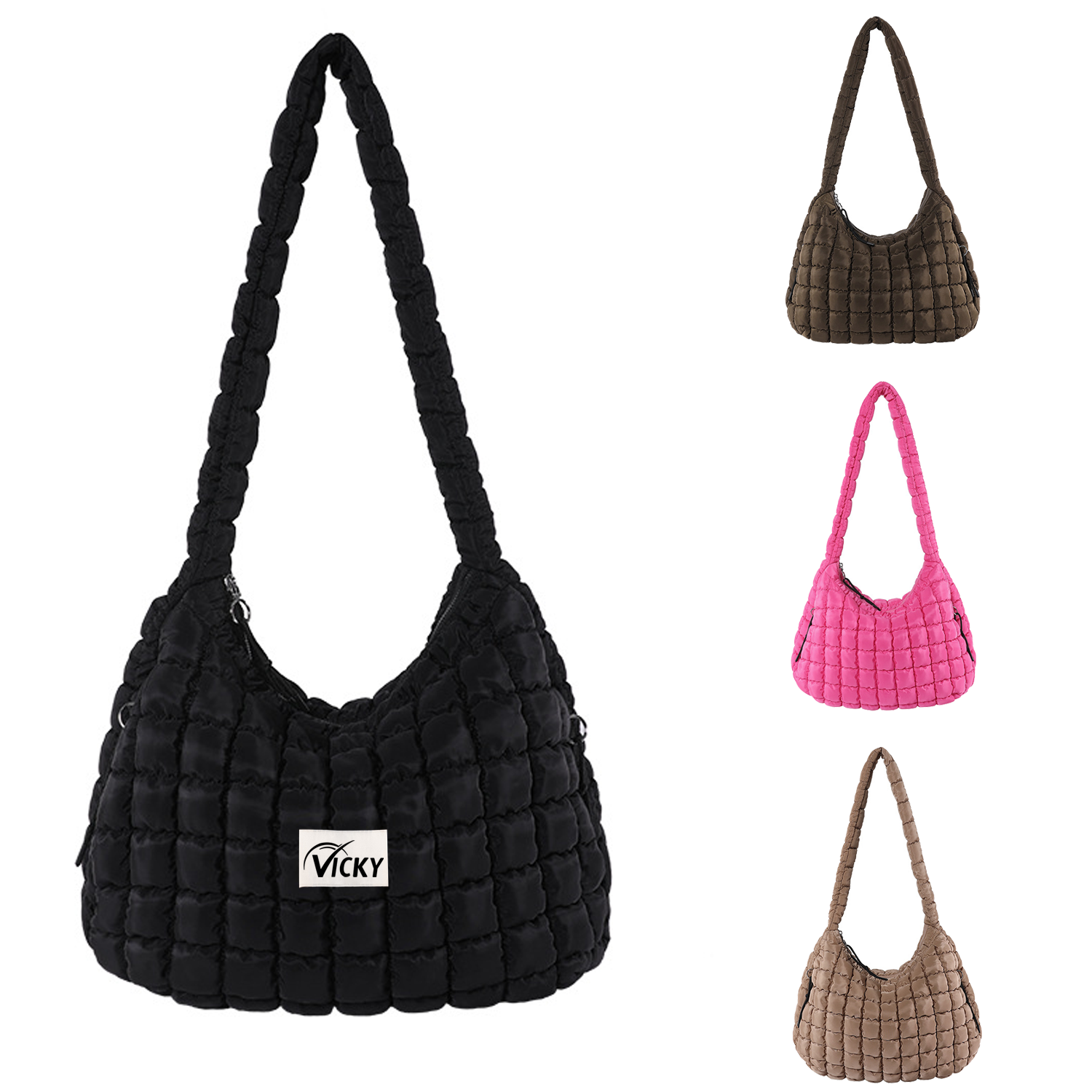 Candy Color Puffer Tote Bag, custom tote bag with logo imprint 6