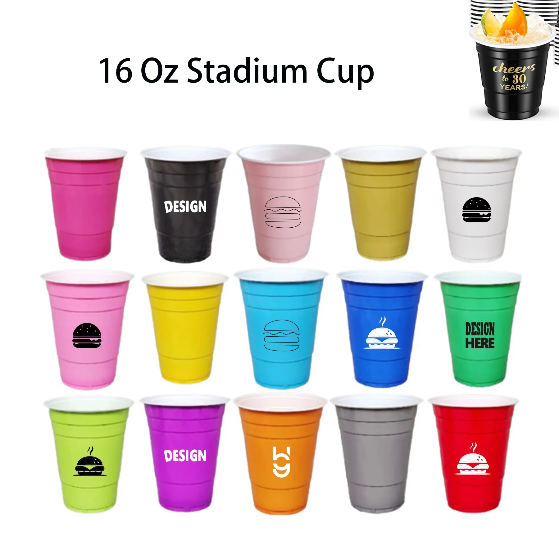 16 Oz Stadium Cup Plastic 3