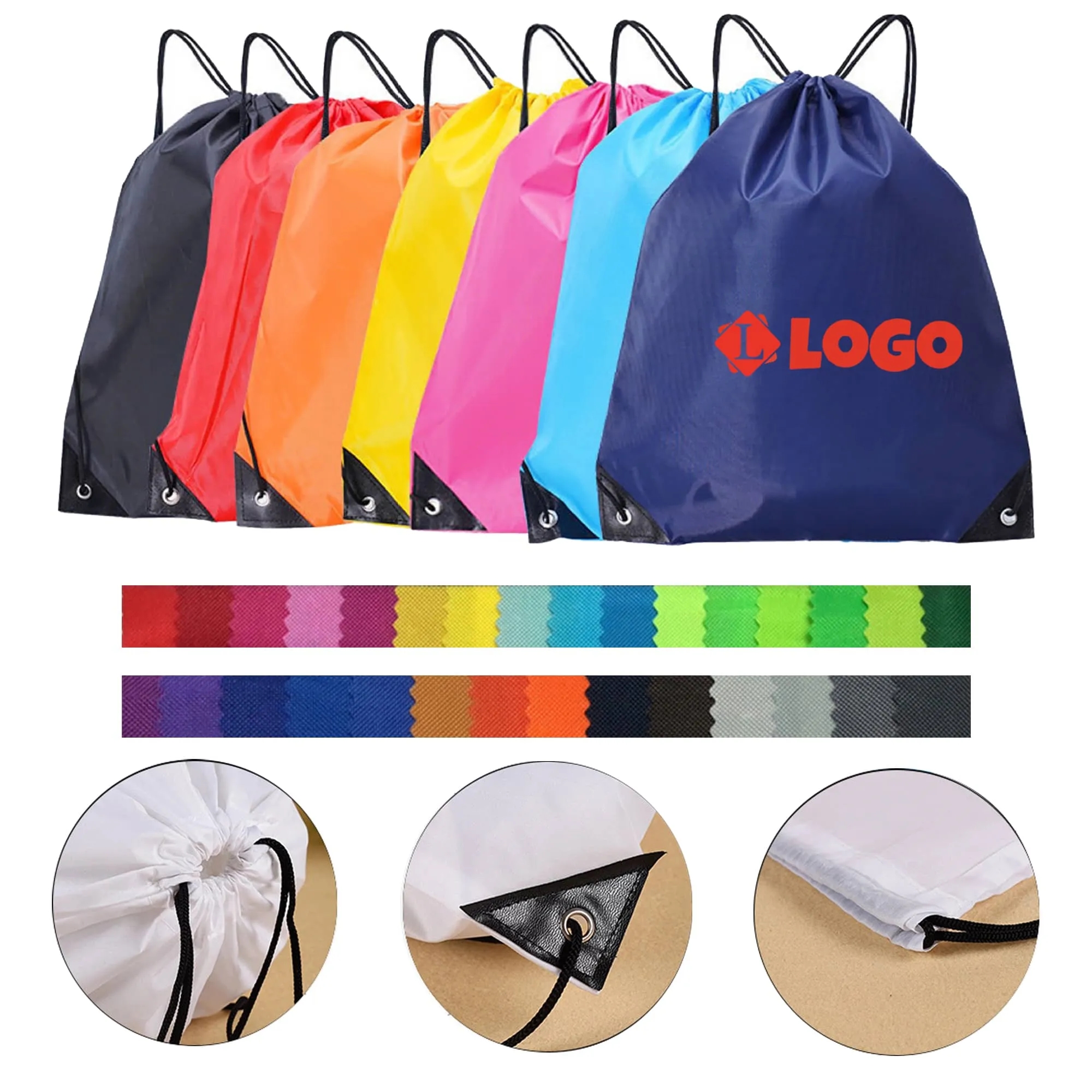 MOQ 100 Custom Sports Versatile Drawstring Bag 2