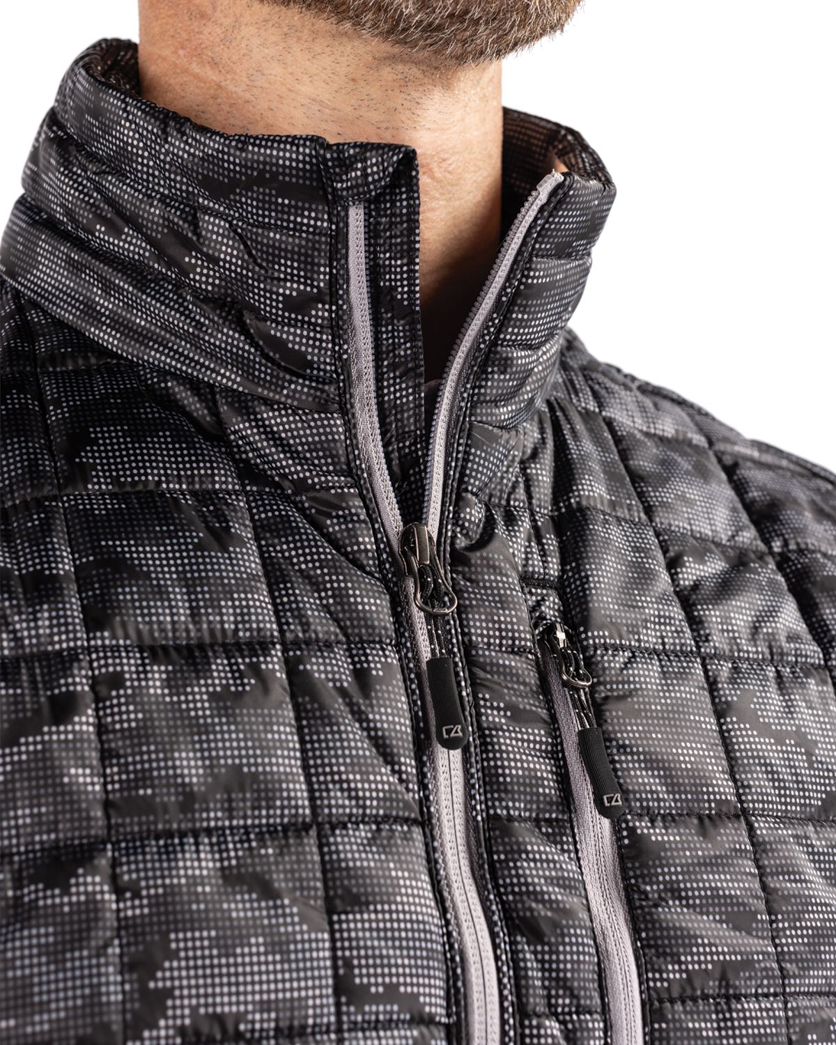 Rainier PrimaLoft Mens Eco Insulated Full Zip Printed Puffer Vest