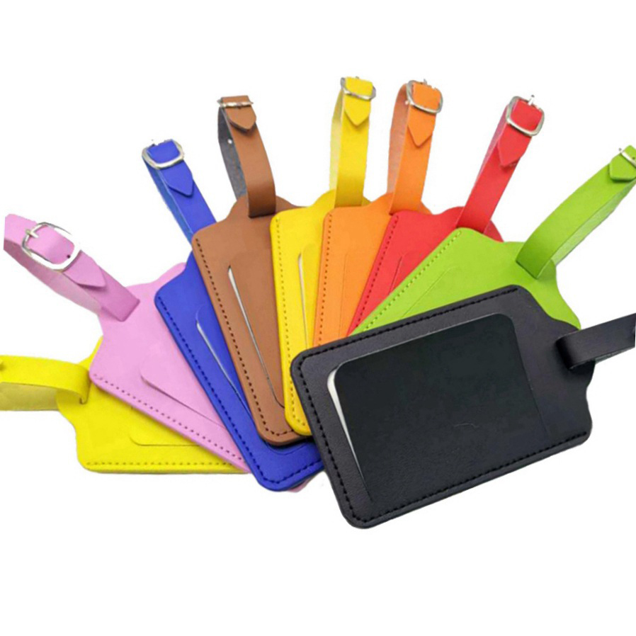 Long Rectangular Leather Luggage Tag 4