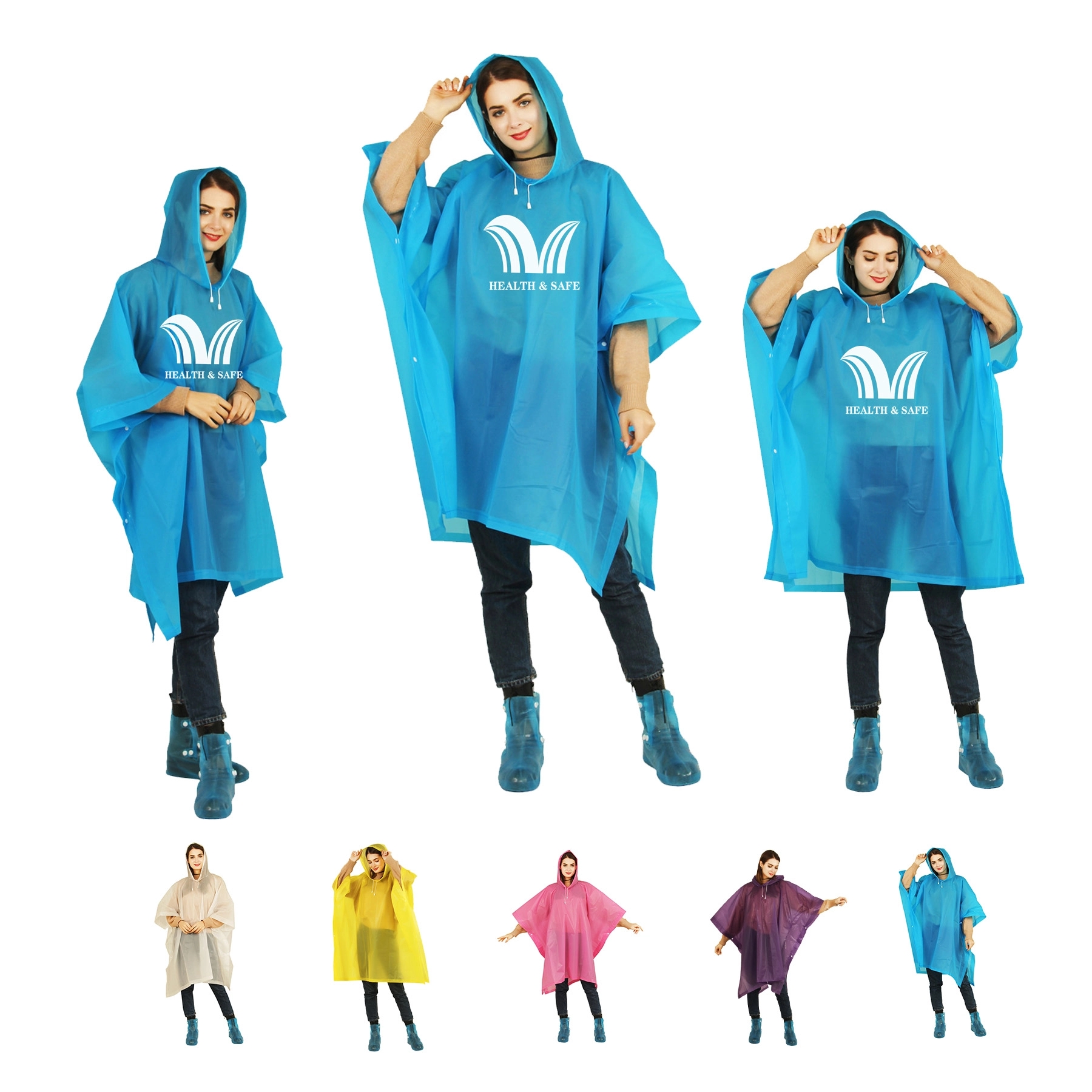 Portable EVA Raincoats for Adults Waterproof Poncho 5