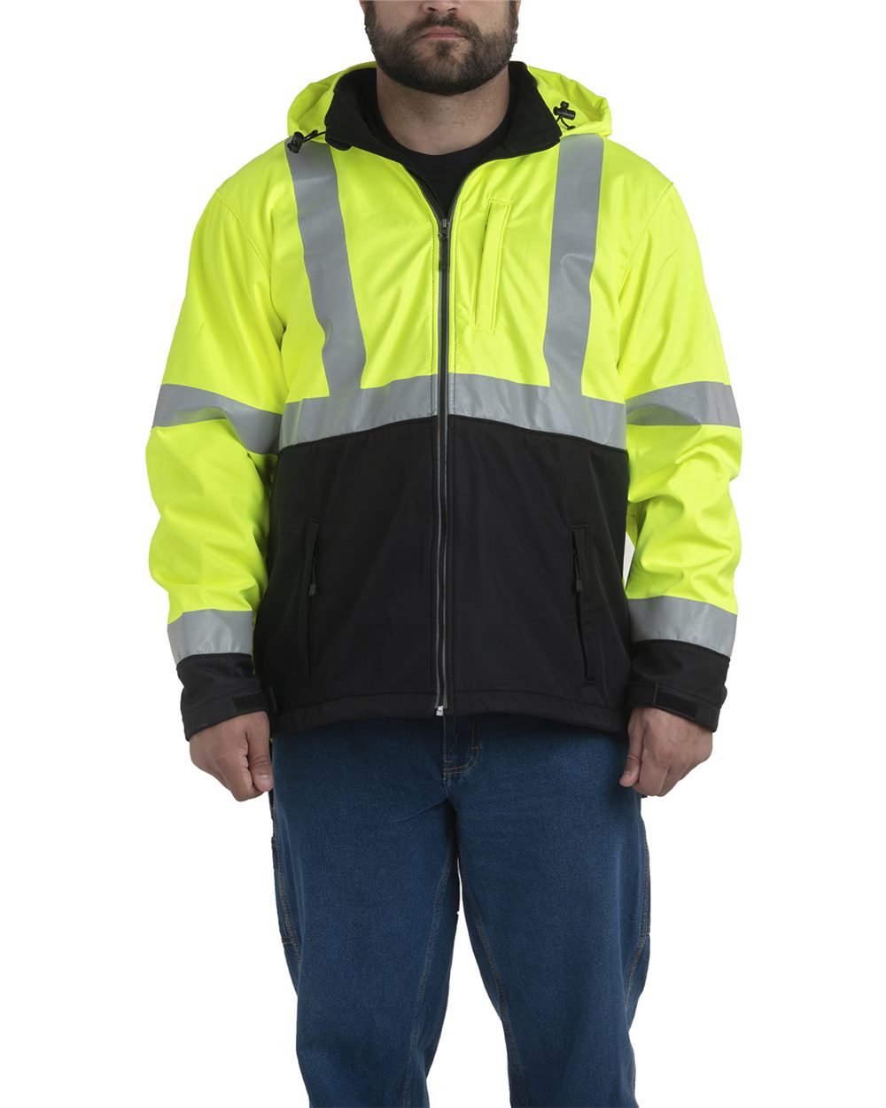 Men's Tall Hi-Vis Class 3 Hooded Soft Shell Jacket - HVJS206T 12