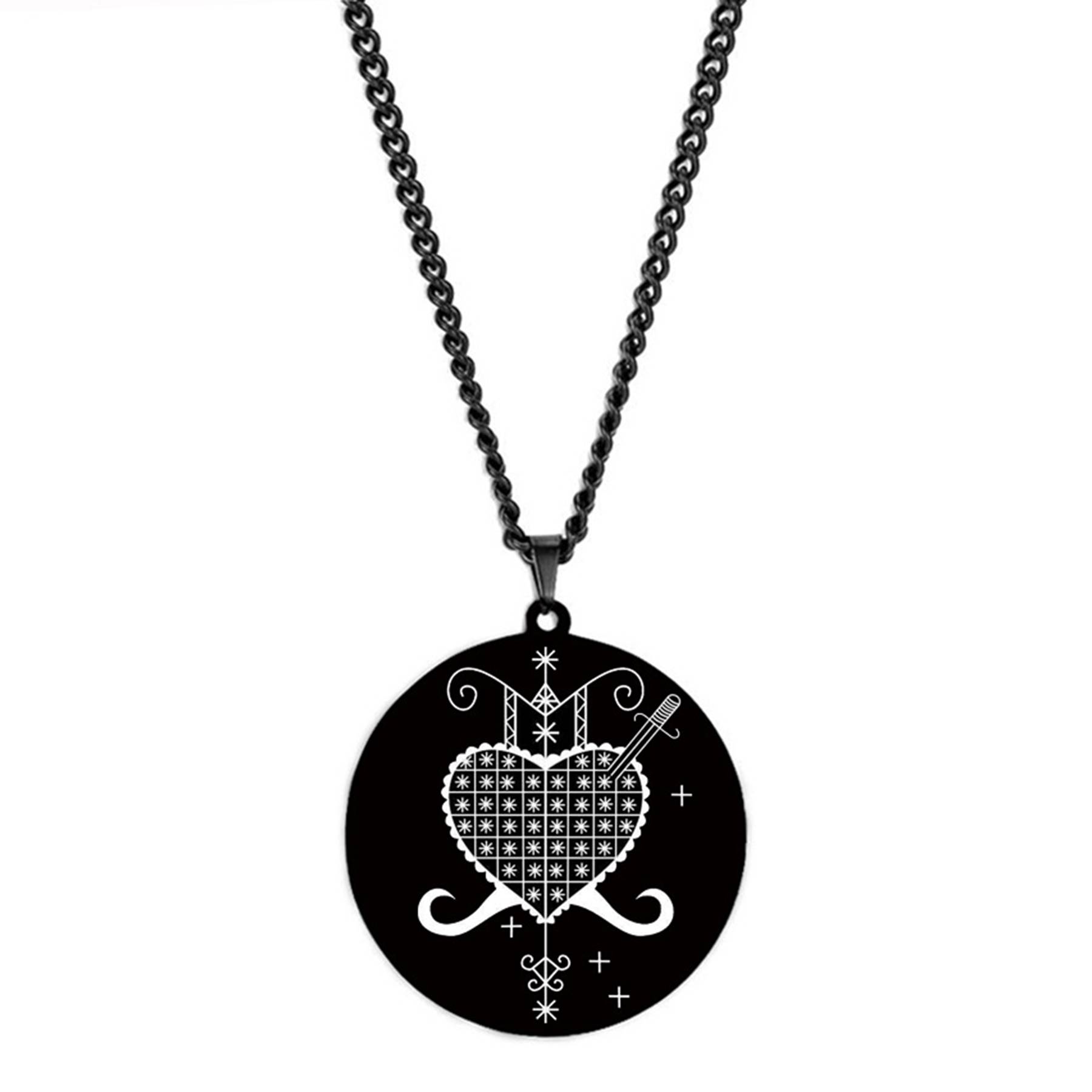 Stainless steel symbol amulet pendant necklace 4