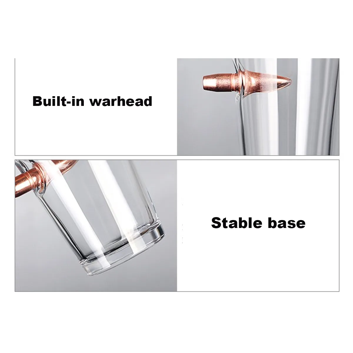 10oz WHISKEY GLASS Embedded Bullet 6