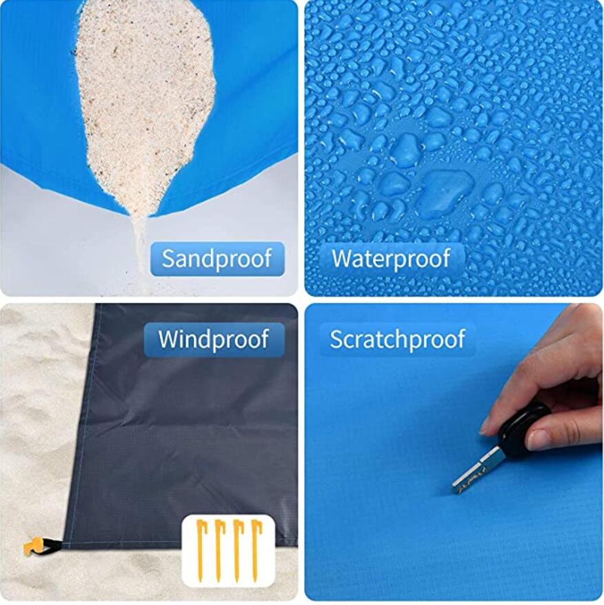 82" X 79" Beach Blanket Sand Free Oversized Beach Mats 5
