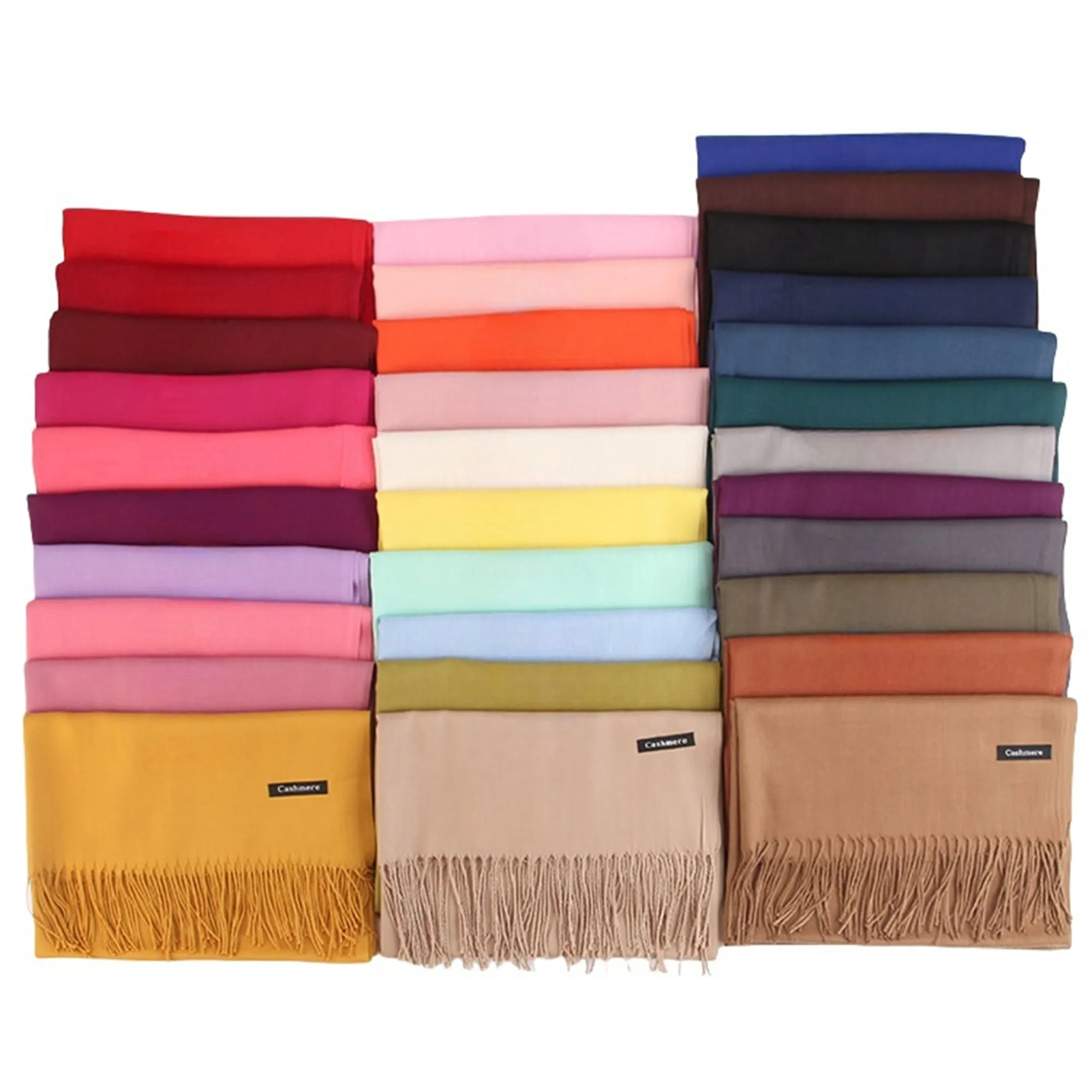 Soft Cashmere Winter Scarf With Fringes 6