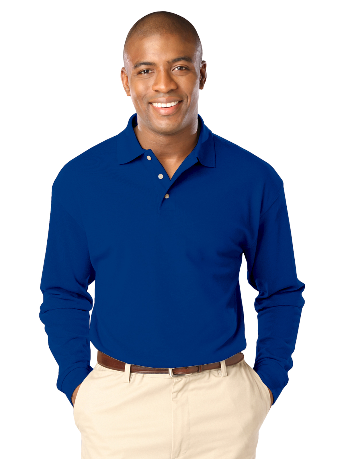 Blue Generation - Men's Pocketless Superblend Long Sleeve Polo 4