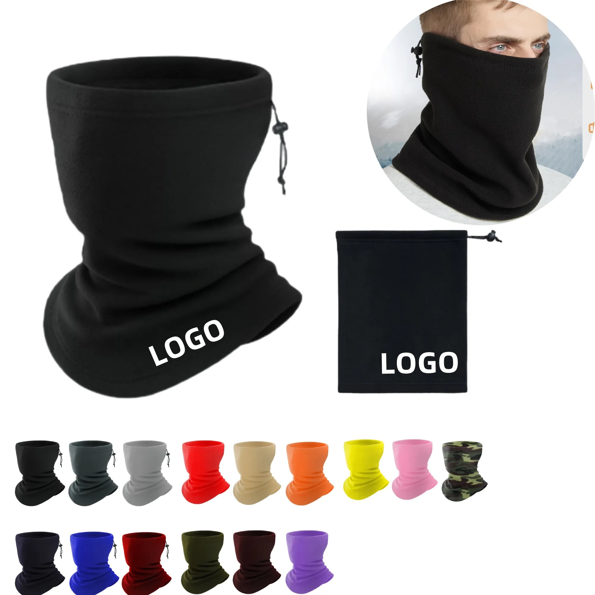 2 Layer Fleece Multifunctional Neck Gaiter Winter Balaclava 2